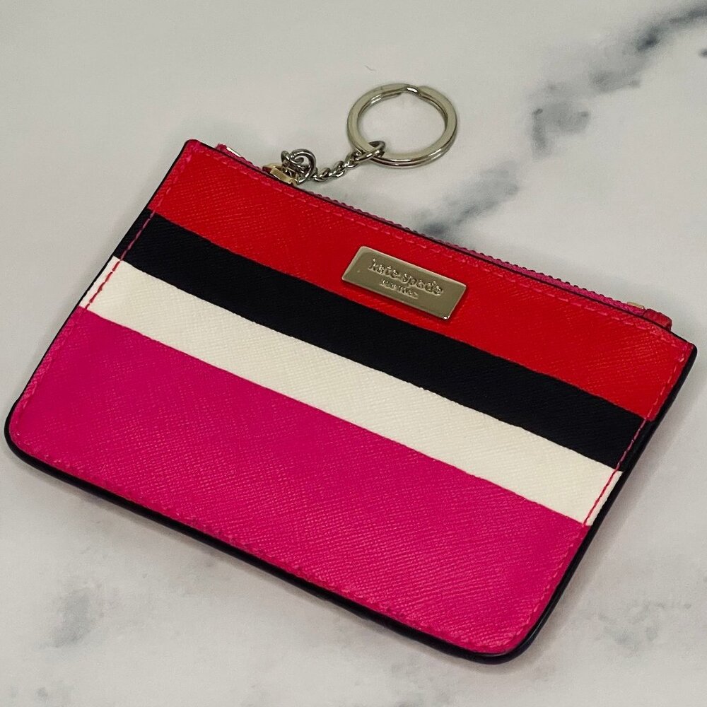 Kate Spade Laurel Way Bitsy Card Holder Zip Top with Keyring